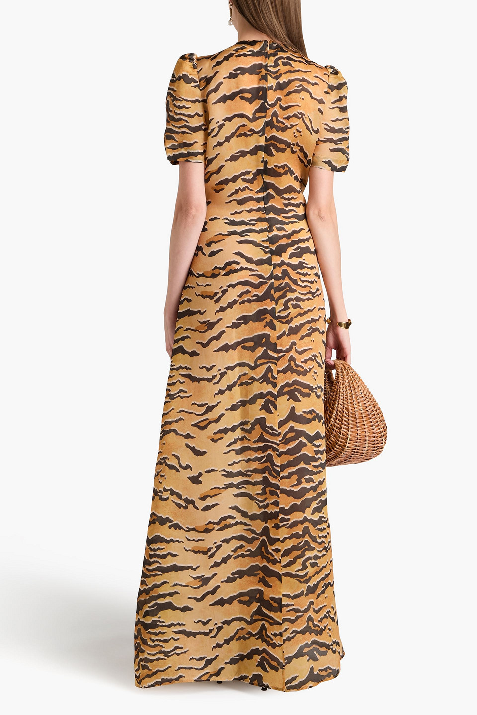 ZIMMERMANN TIGER-PRINT SILK MAXI DRESS 