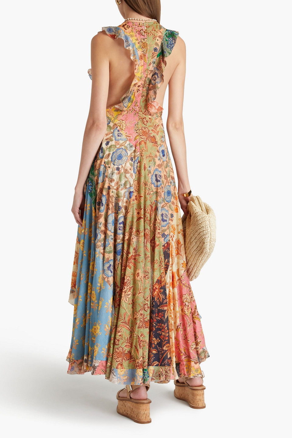 ZIMMERMANN ASYMMETRIC FLORAL-PRINT COTTON DRESS