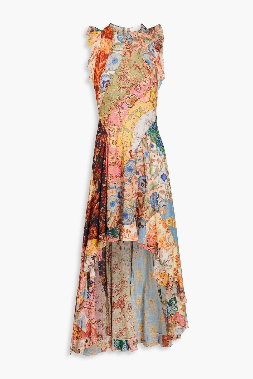 ZIMMERMANN ASYMMETRIC FLORAL-PRINT COTTON DRESS