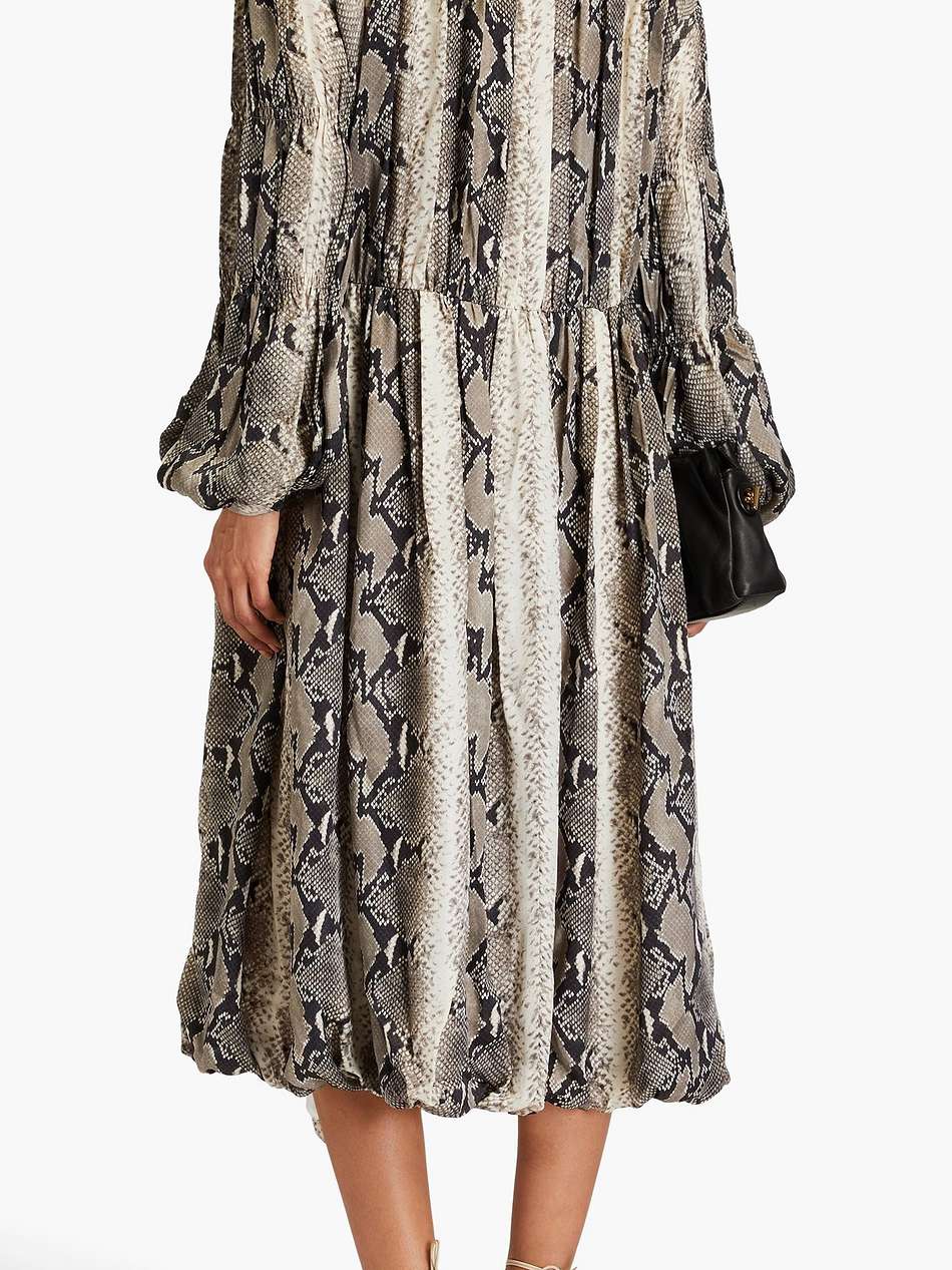 cole snake-print cupro-satin midi dress