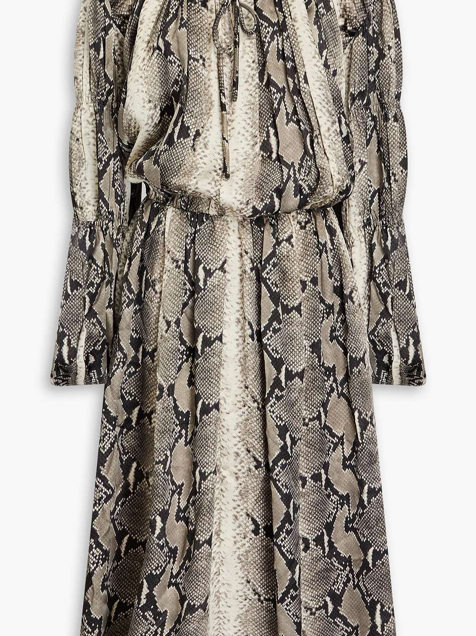 cole snake-print cupro-satin midi dress