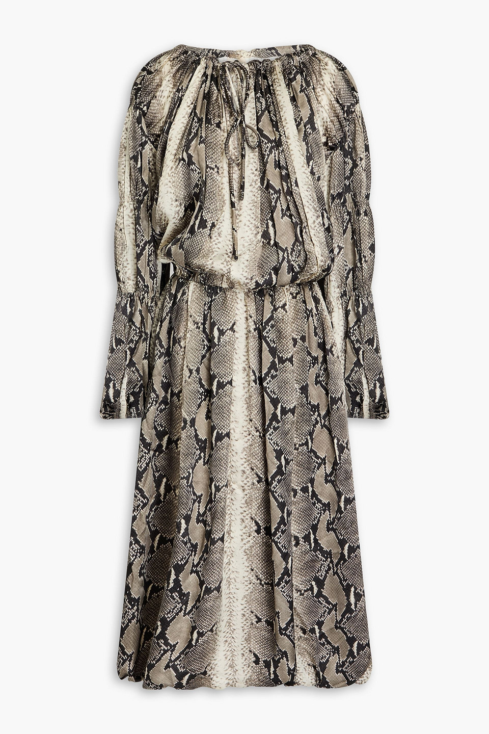 Cole snake-print cupro-satin midi dress
