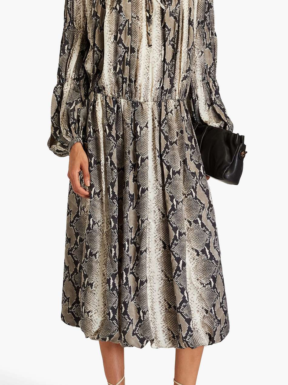 cole snake-print cupro-satin midi dress