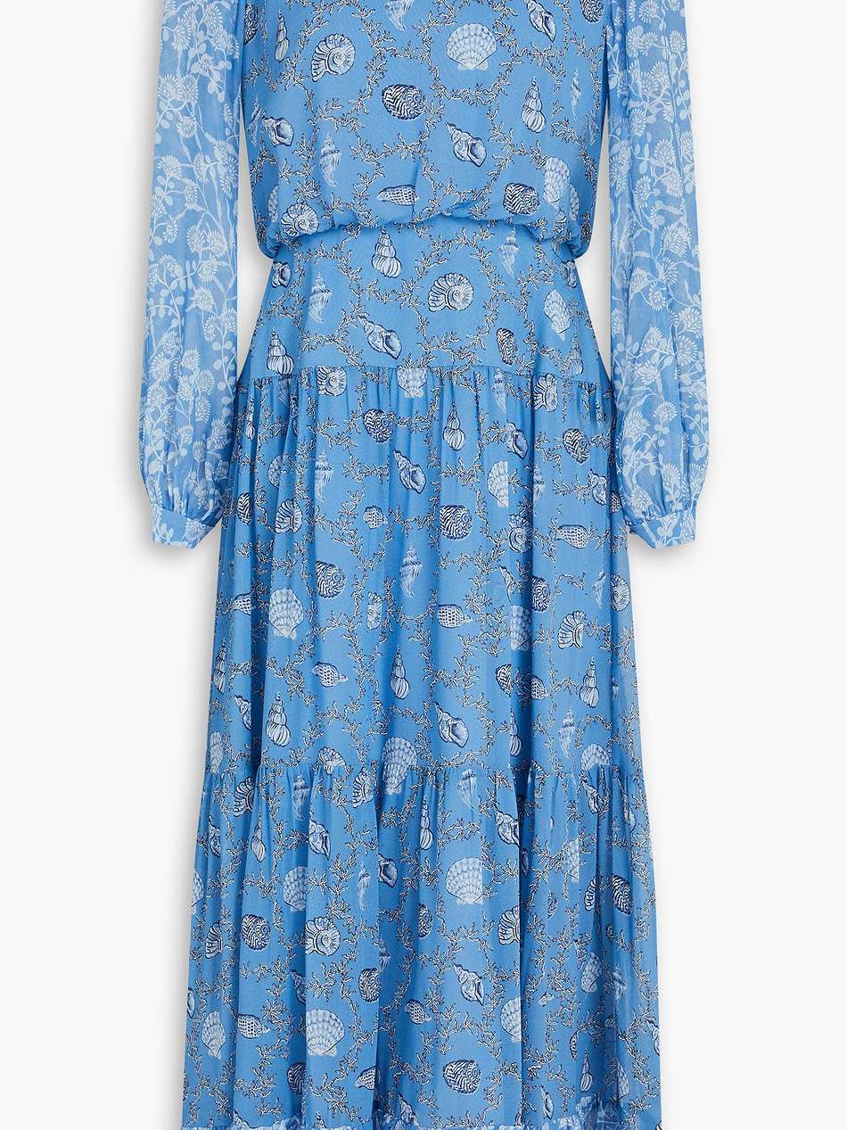 isabel printed silk-georgette midi dress