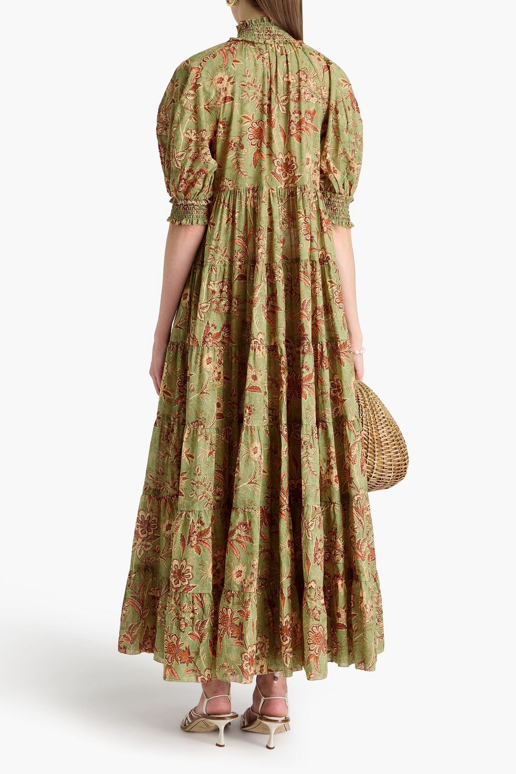 ZIMMERMANN Tiered floral-print cotton maxi dress