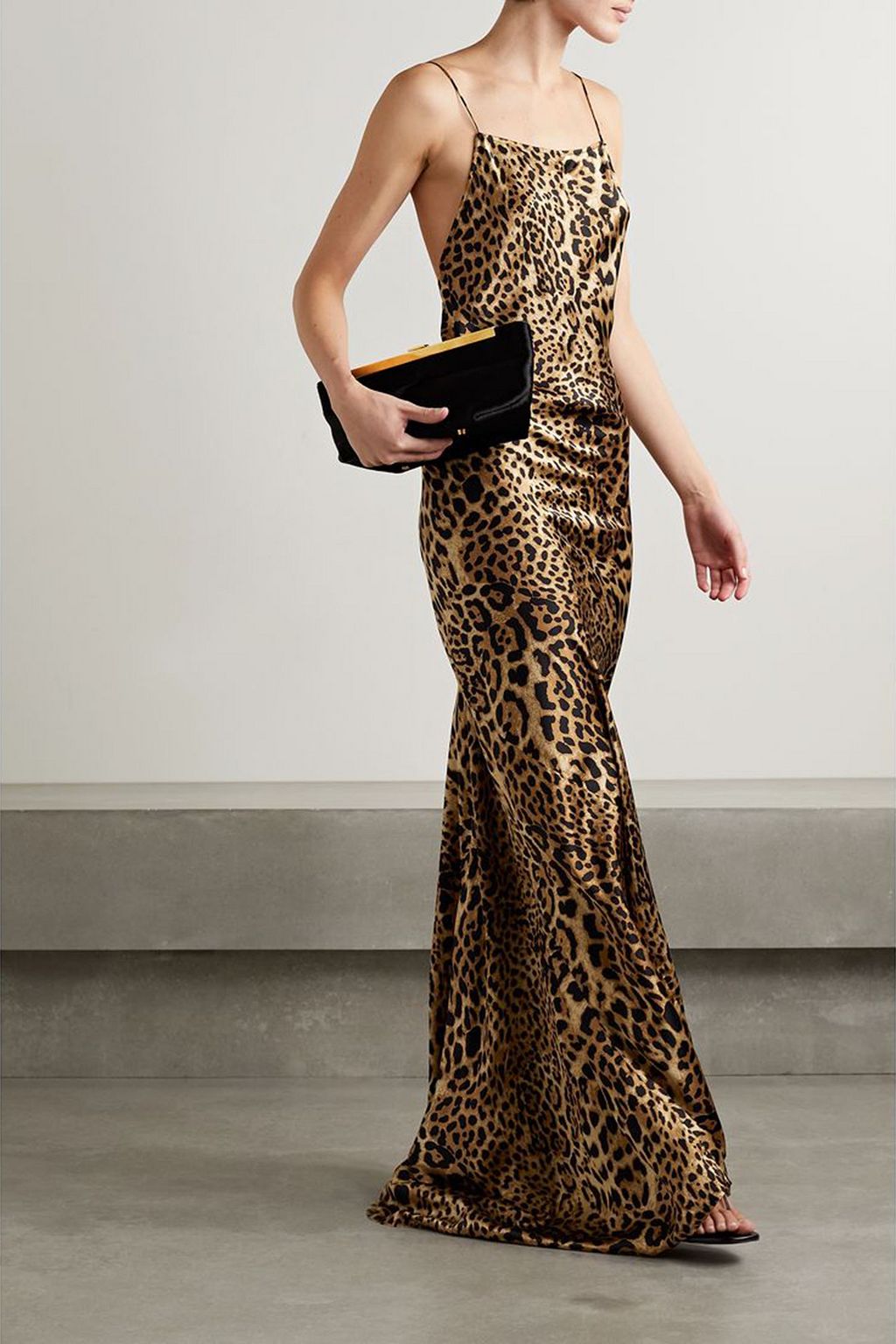NILI LOTAN Elizabeth open-back leopard-print silk-charmeuse gown