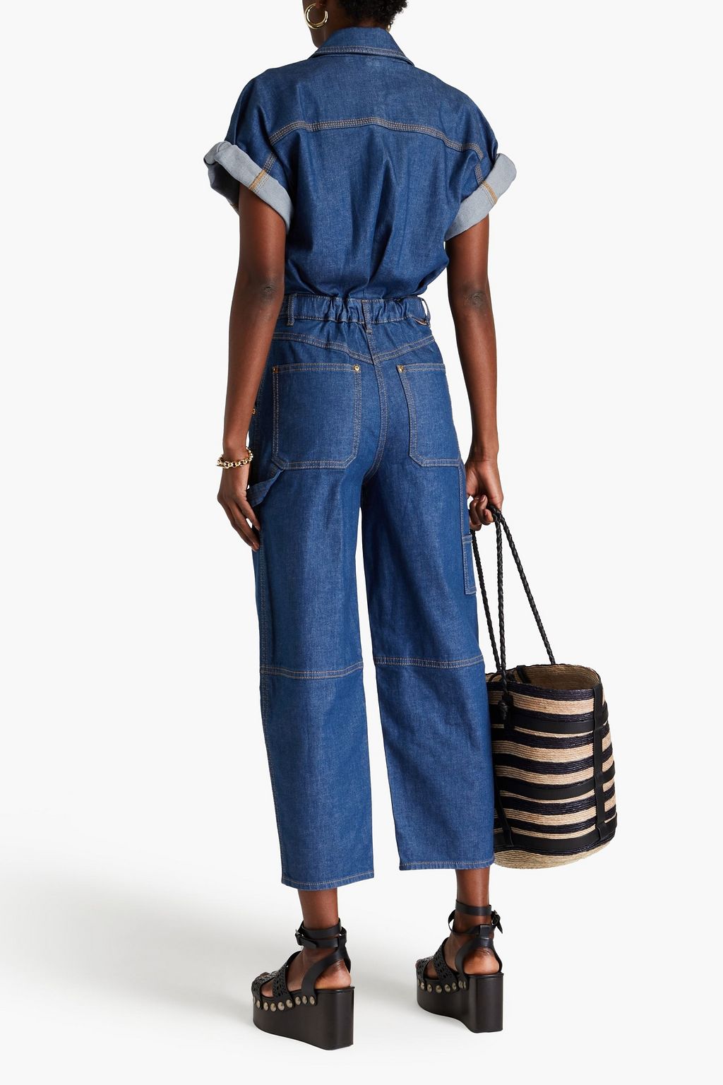 ZIMMERMANN Cropped denim jumpsuit