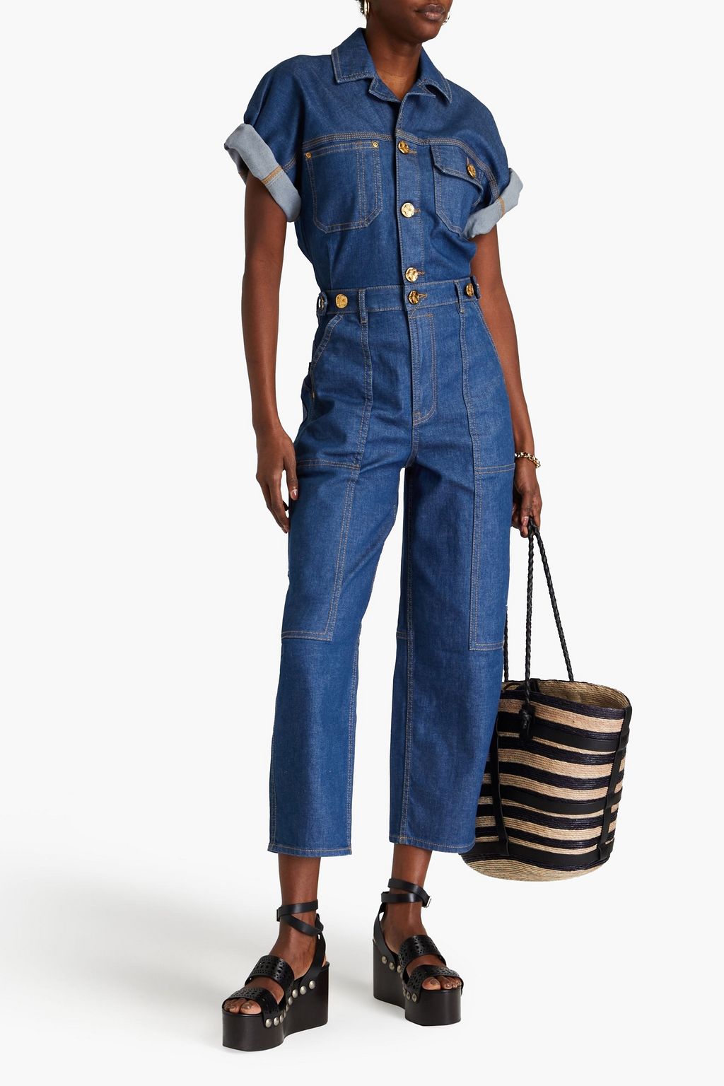 ZIMMERMANN Cropped denim jumpsuit