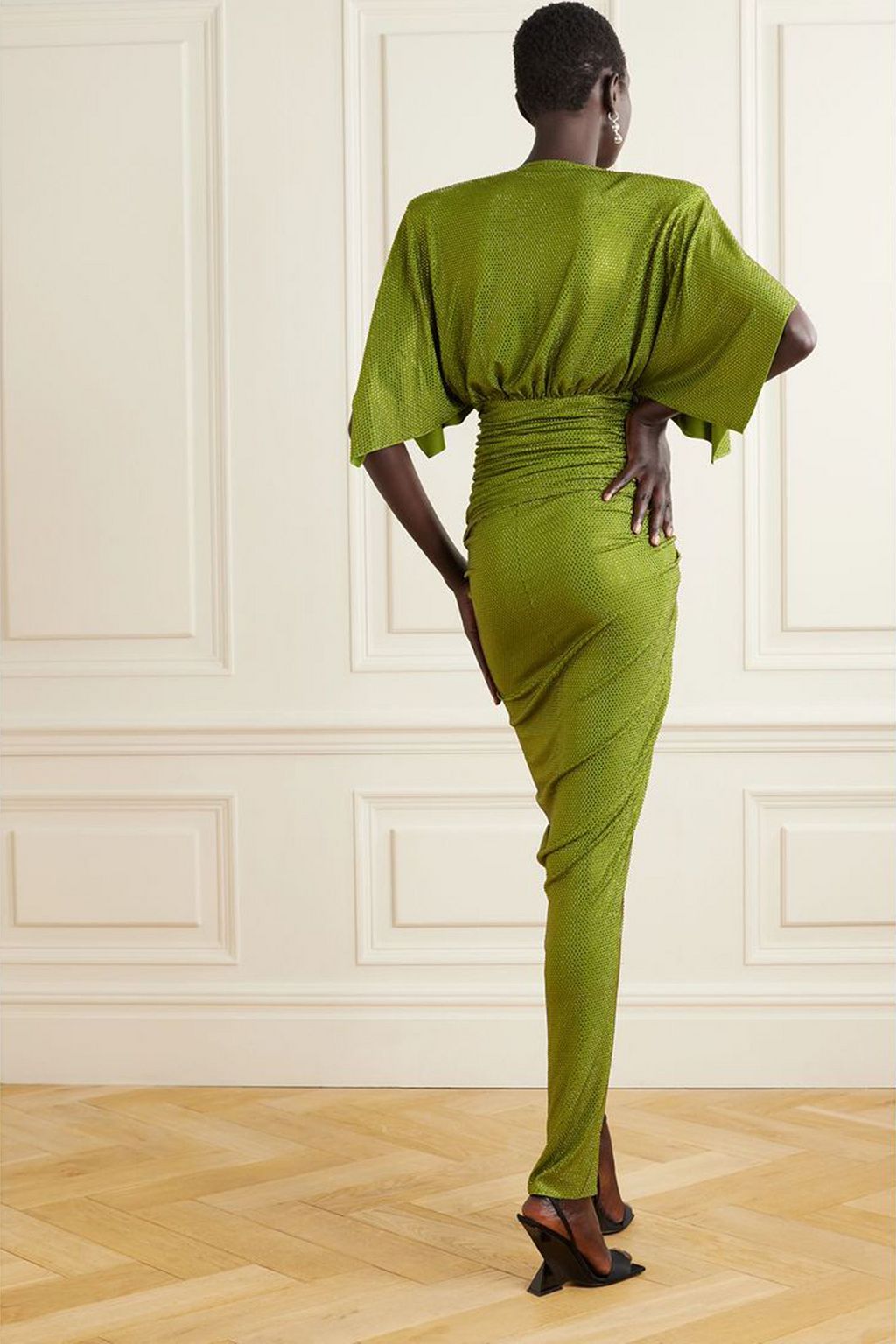ALEXANDRE VAUTHIER Ruched crystal-embellished stretch-jersey maxi dress