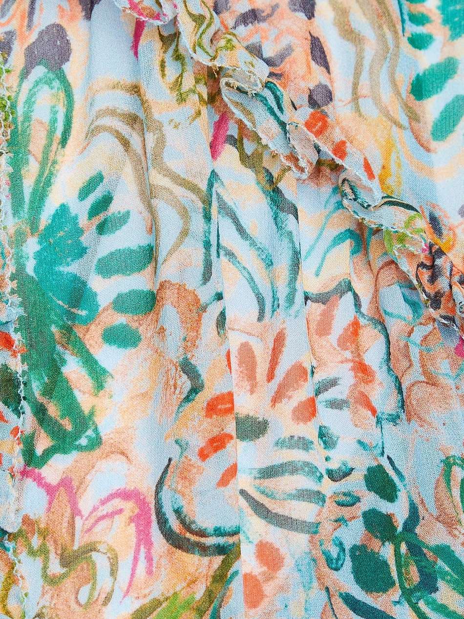 pixie ruffled floral-print silk-chiffon mini dress