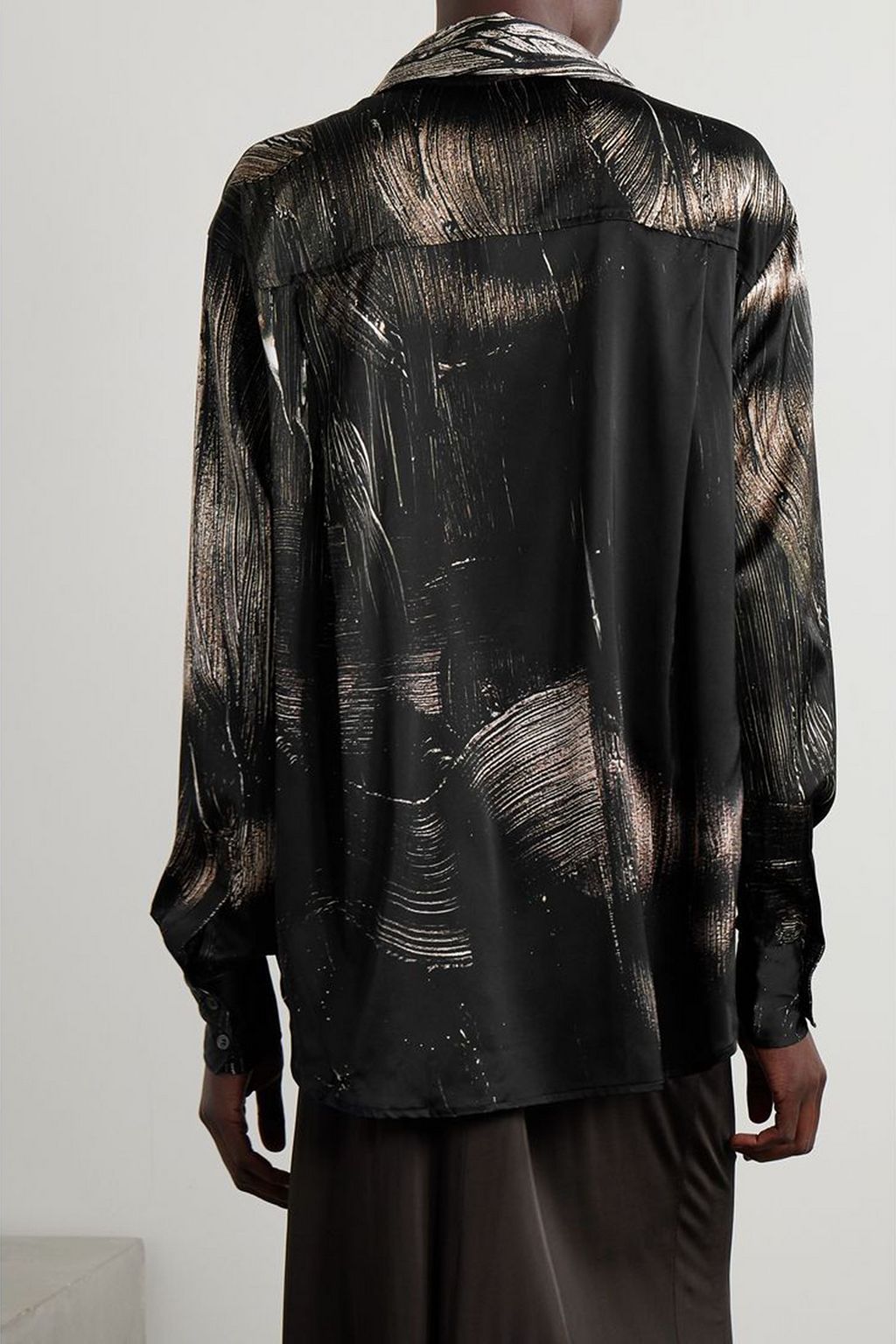 LOUISA BALLOU Oversized printed stretch-silk shirt