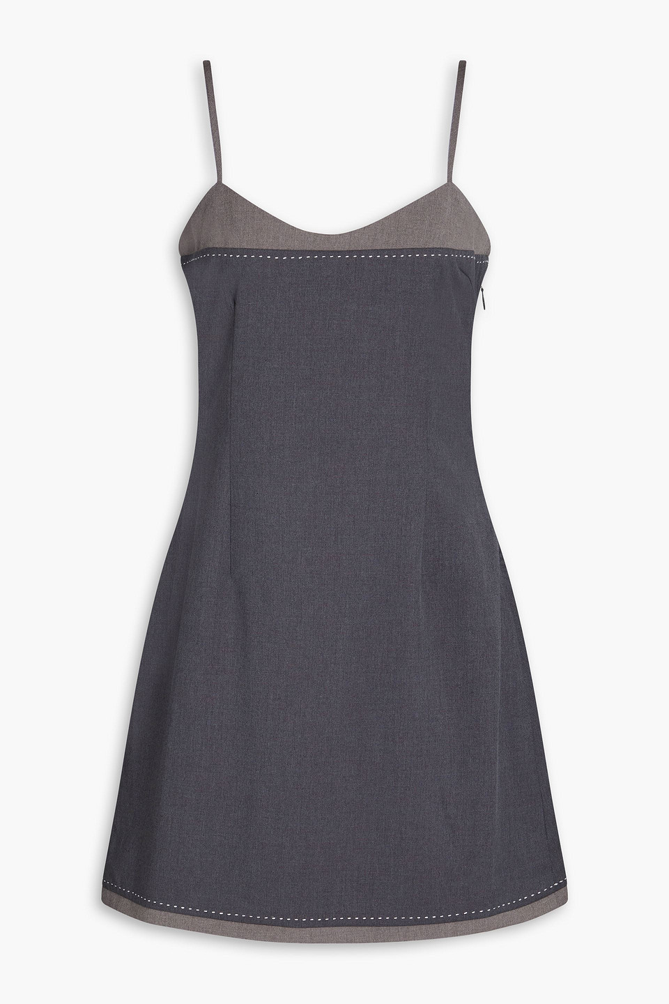 Remain Birger Christensen Two-tone Twill Mini Dress In Grey