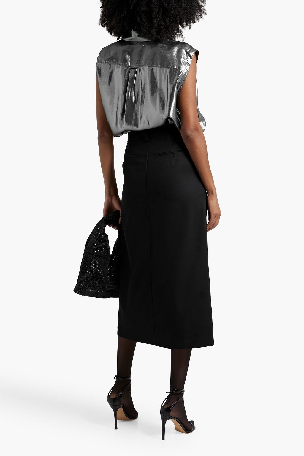 ACNE STUDIOS Silk-blend lamé top