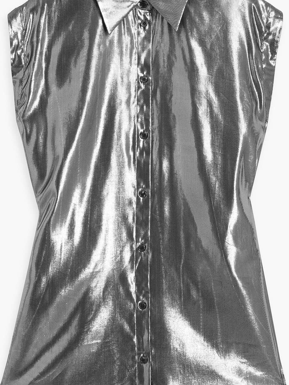 silk-blend lamé top