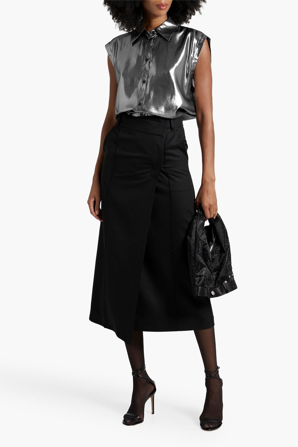 ACNE STUDIOS Silk-blend lamé top