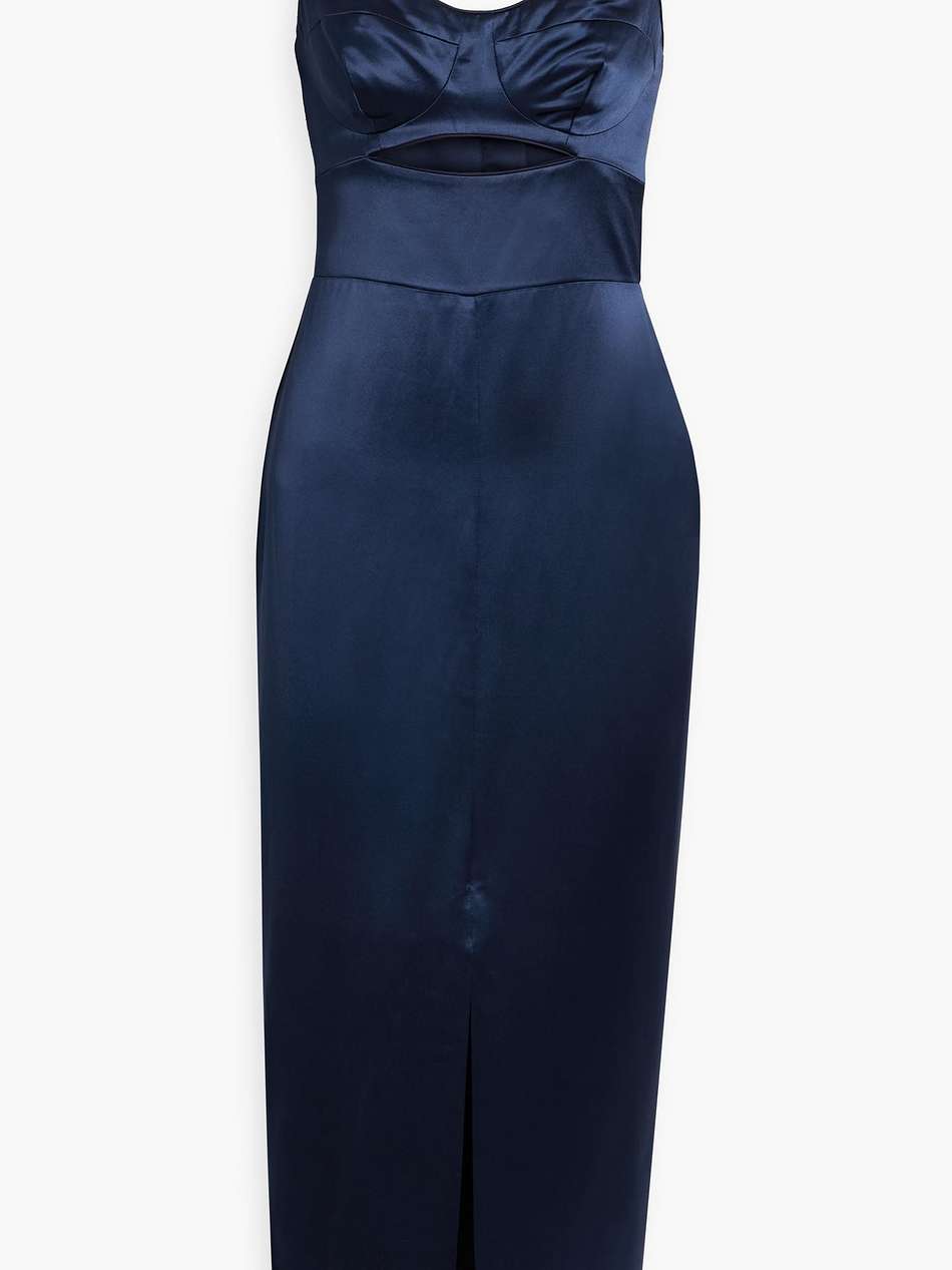 gia cutout satin midi dress