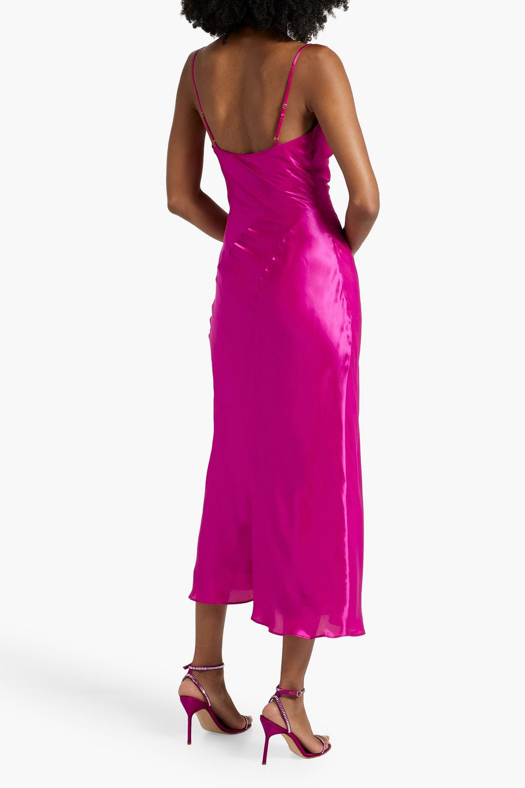 NICHOLAS Draped satin midi dress