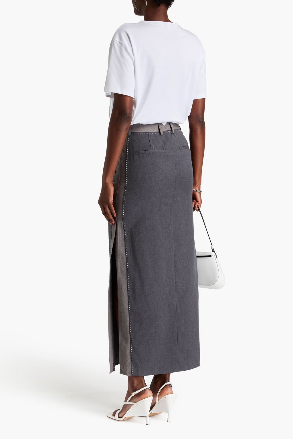 REMAIN BIRGER CHRISTENSEN Two-tone twill maxi skirt