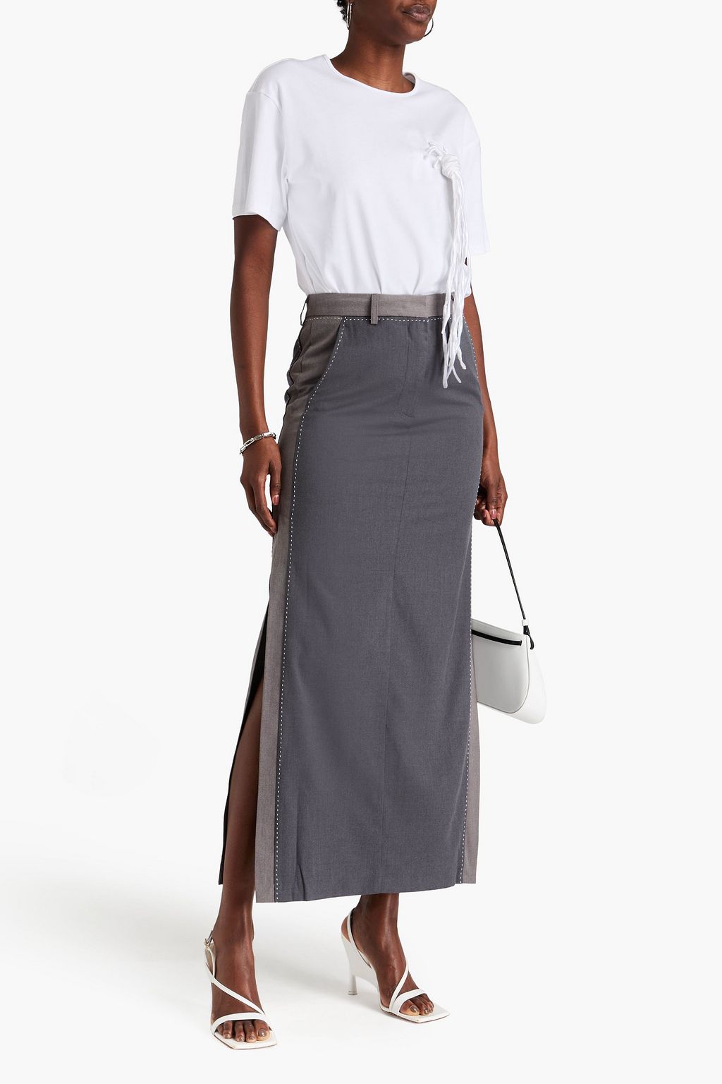 REMAIN BIRGER CHRISTENSEN Two-tone twill maxi skirt