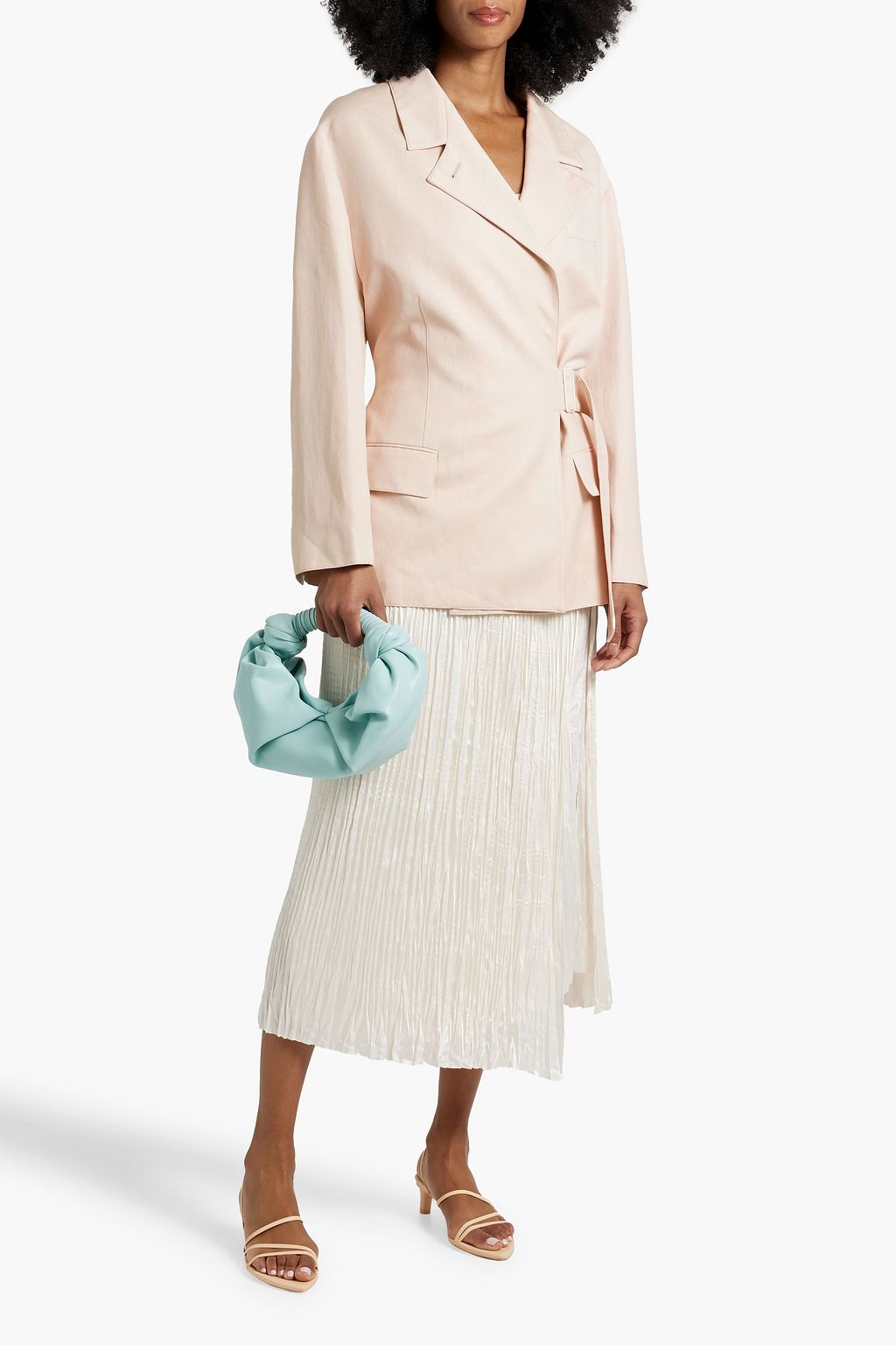 ACNE STUDIOS Belted wool and hemp-blend twill blazer