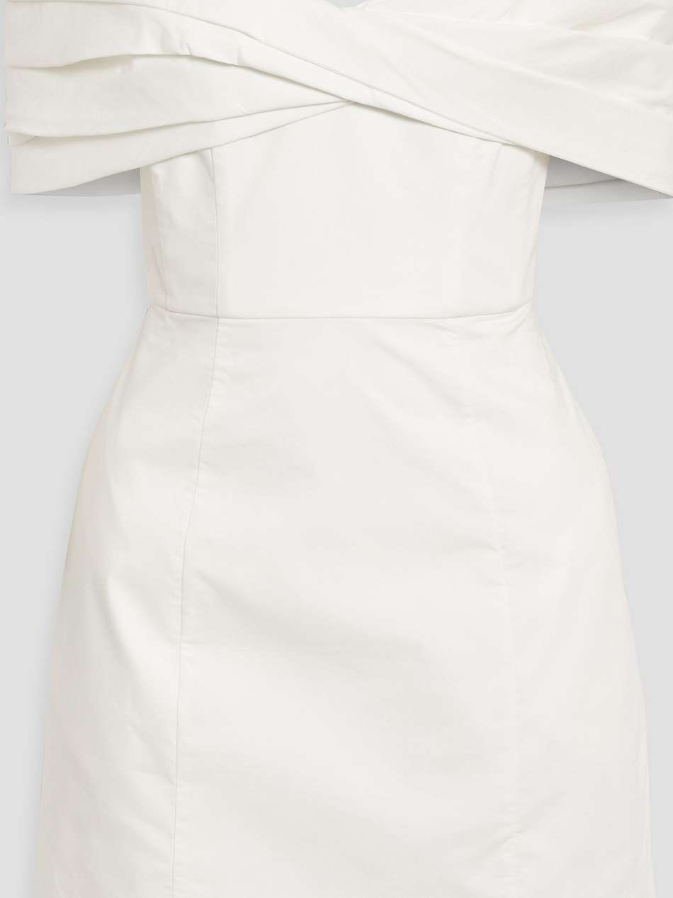 lori off-the-shoulder cotton-poplin mini dress