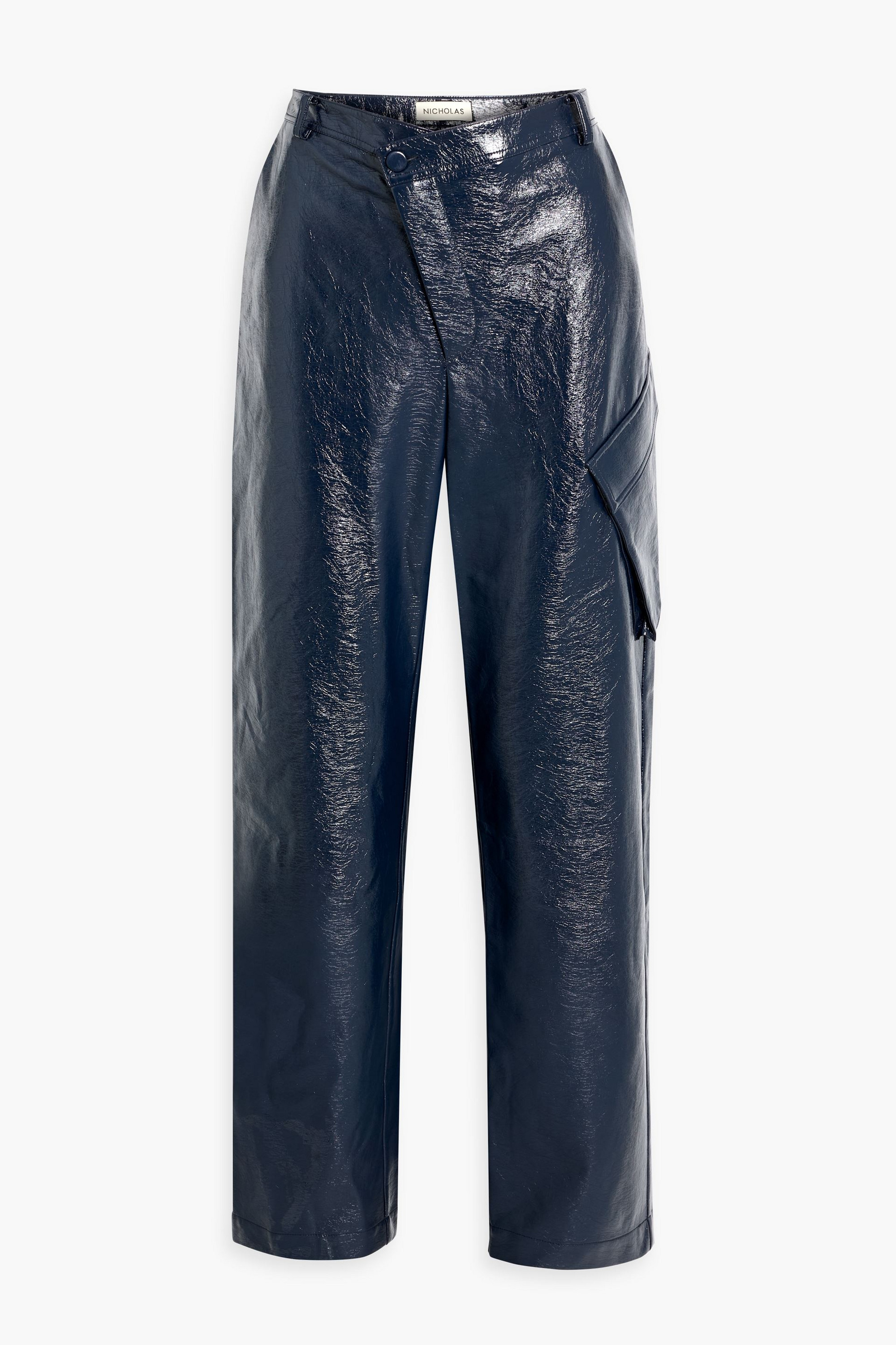NICHOLAS Genevieve faux textured-leather cargo pants