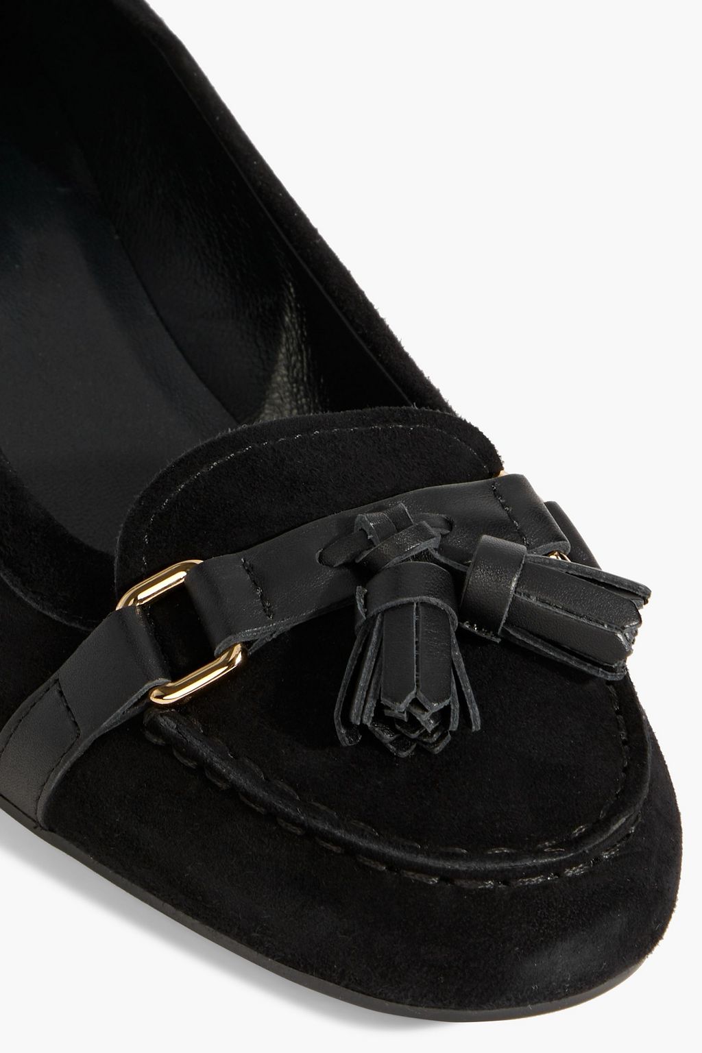 TOD'S Tasseled suede pumps