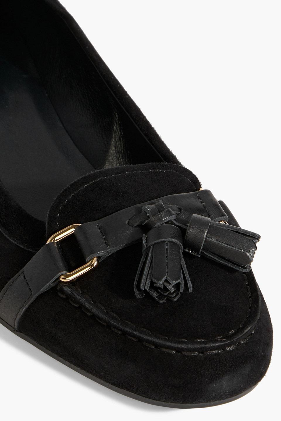 TOD'S TASSELED SUEDE PUMPS 
