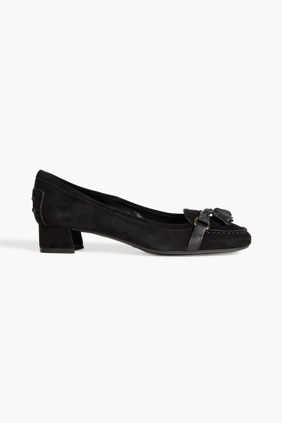 Tod's Tasseled Suede Pumps In Black