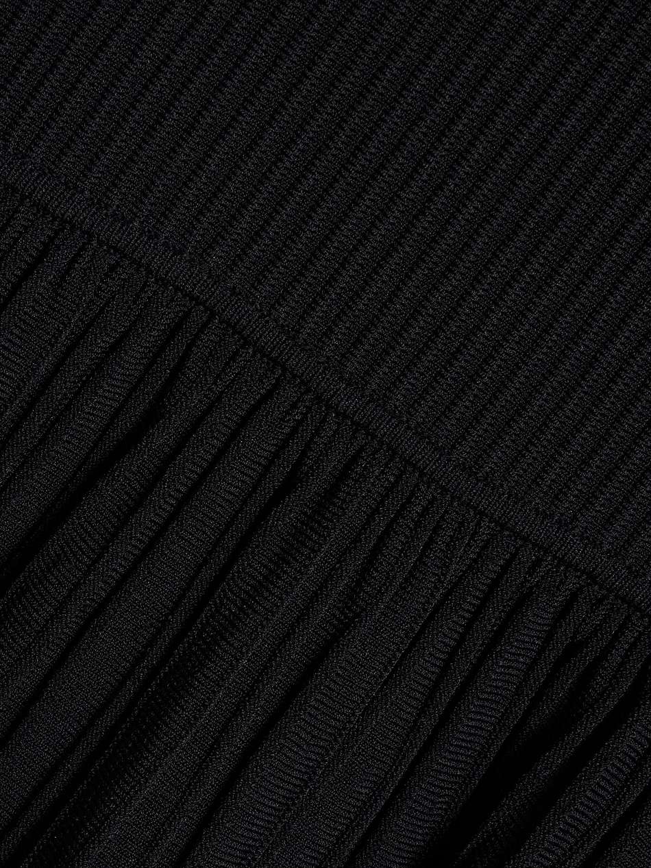 cold-shoulder ribbed-knit midi dress