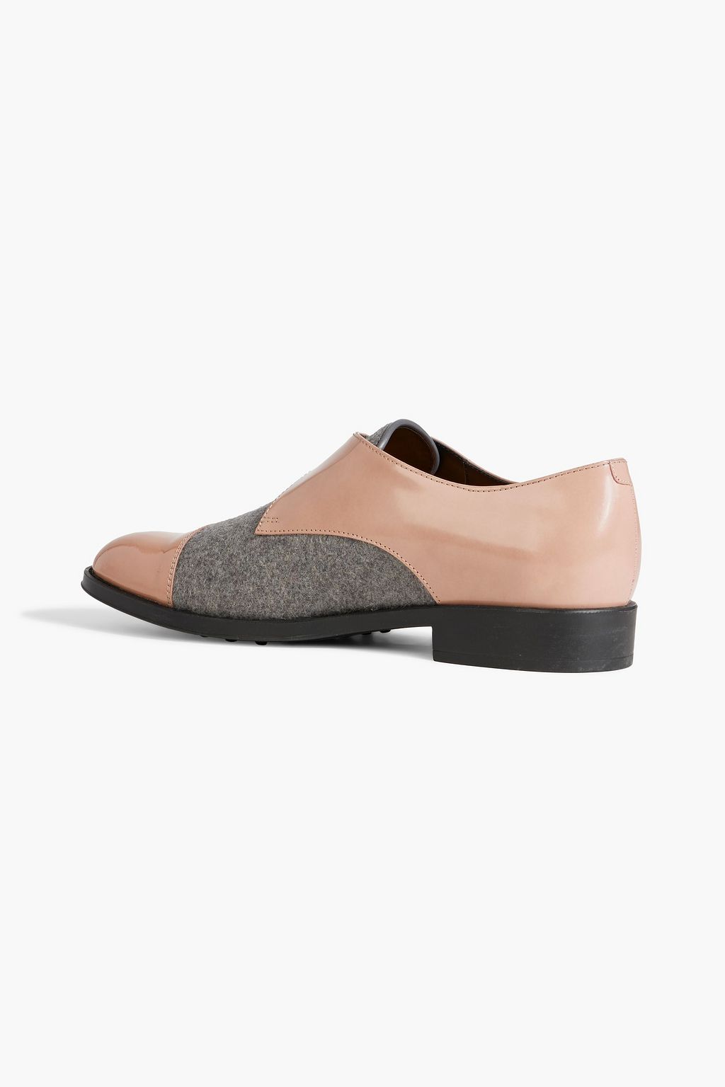 TOD'S Buckled felt and patent-leather brogues