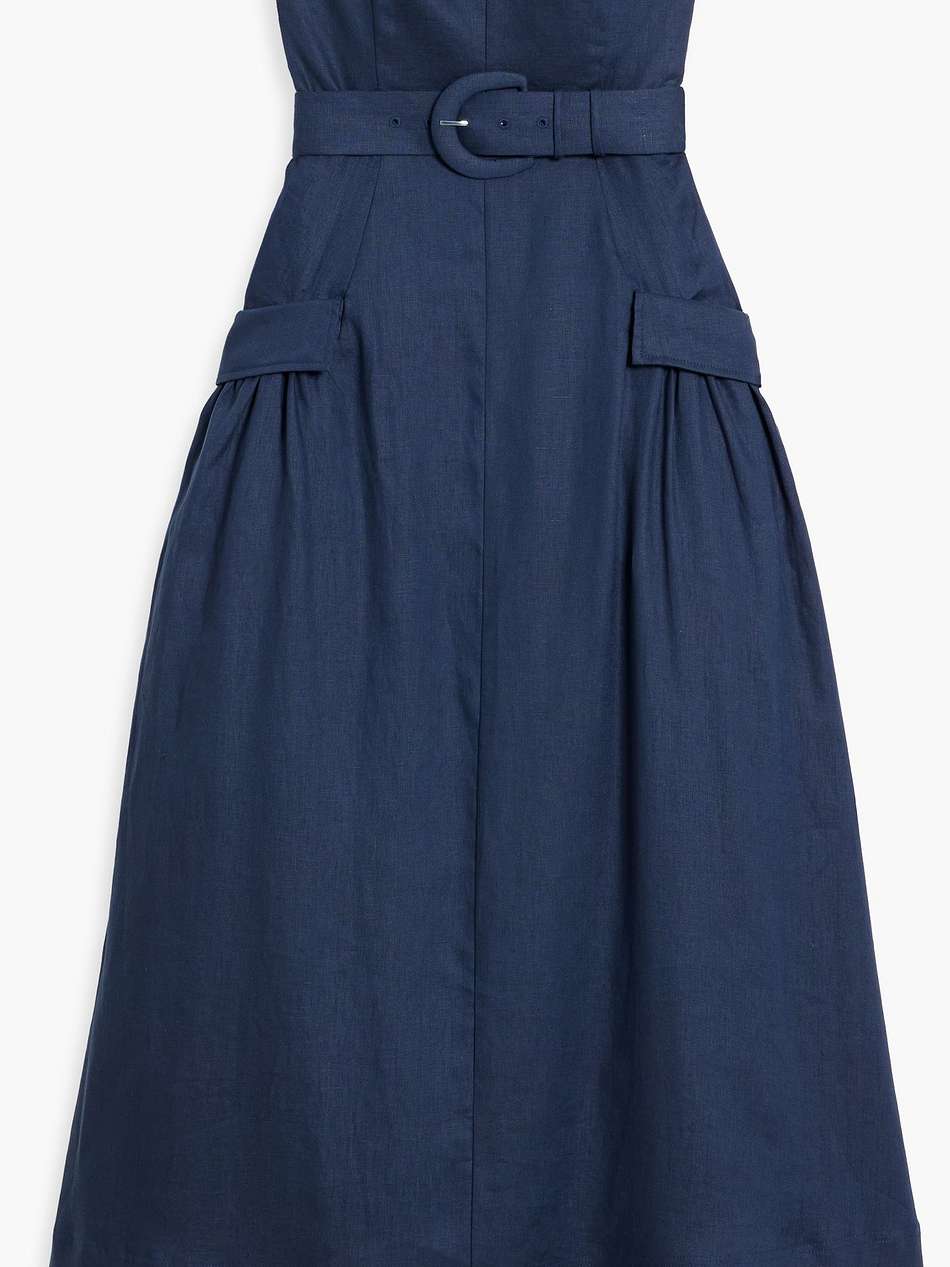strapless linen maxi dress