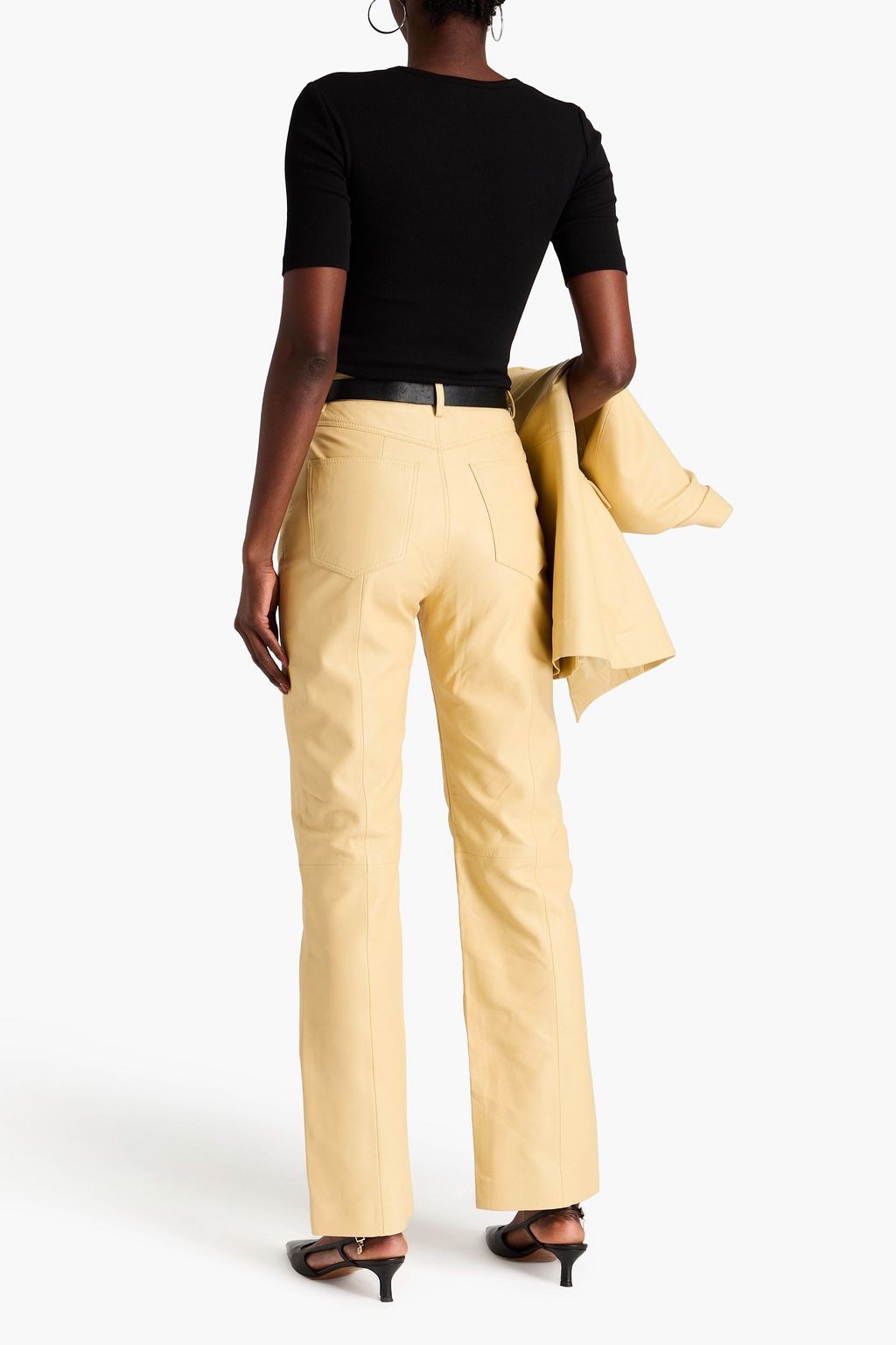 REMAIN BIRGER CHRISTENSEN Cutout ribbed cotton-blend jersey top