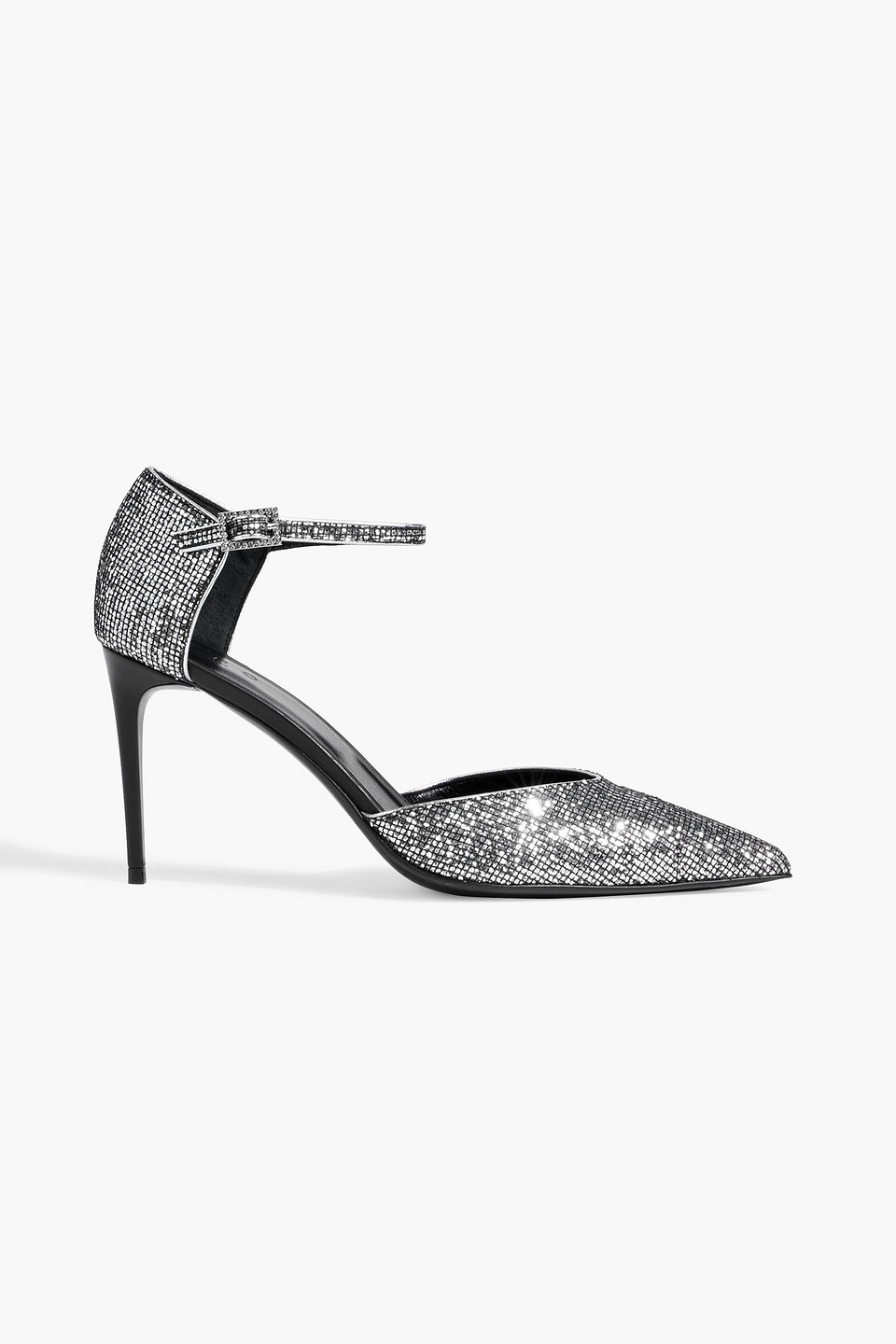 Iro Zania Glittered Leather Pumps In Silver