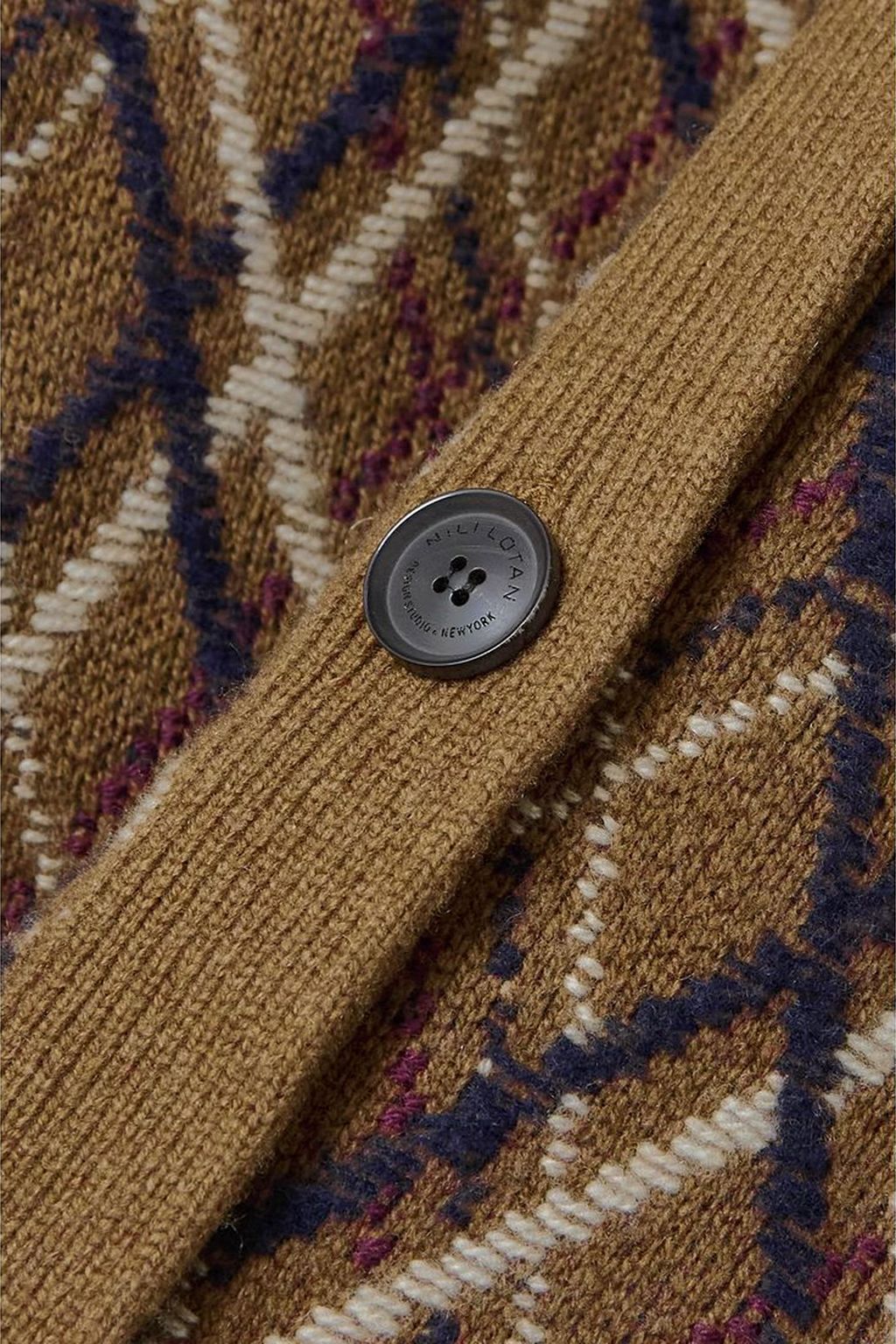 NILI LOTAN Cato argyle wool and cashmere-blend cardigan