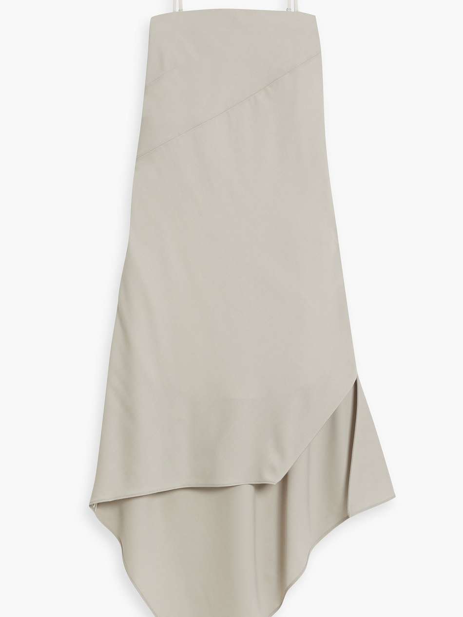 asymmetric wool-twill dress