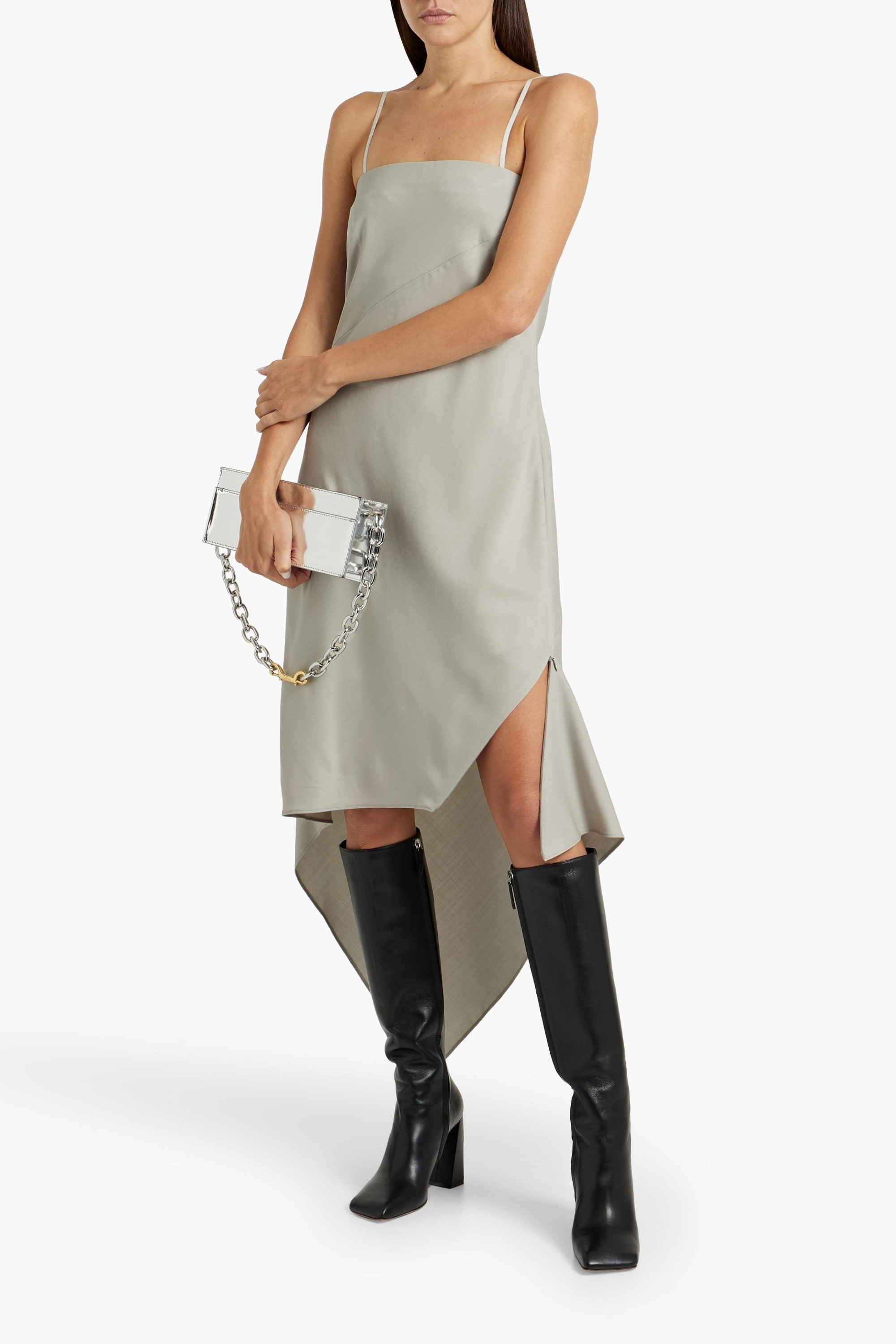 Helmut Lang Asymmetric wool-twill dress