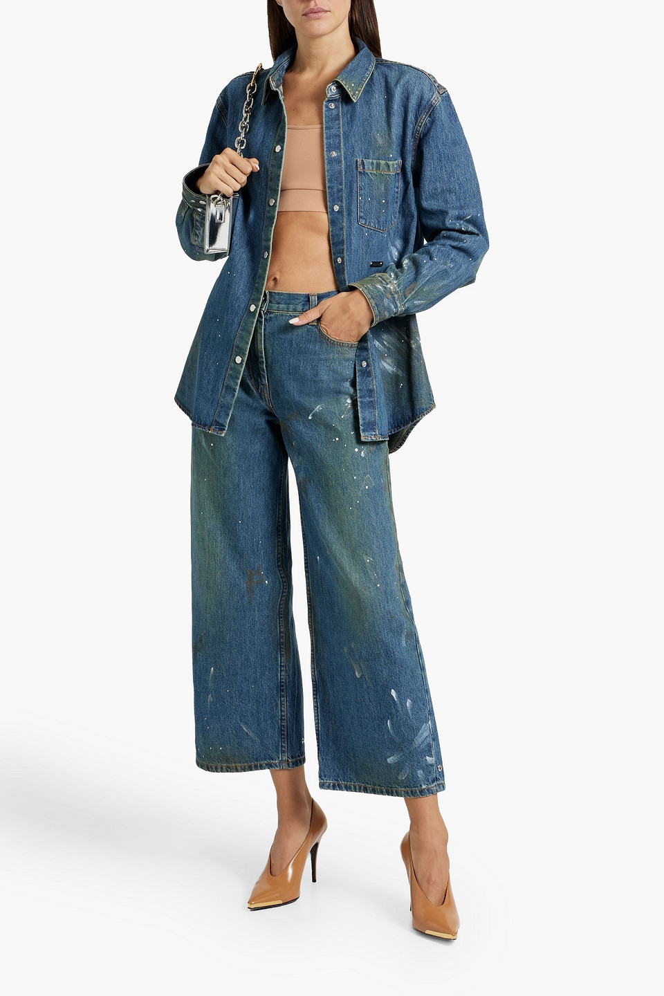 HELMUT LANG PAINTED DENIM SHIRT JACKET