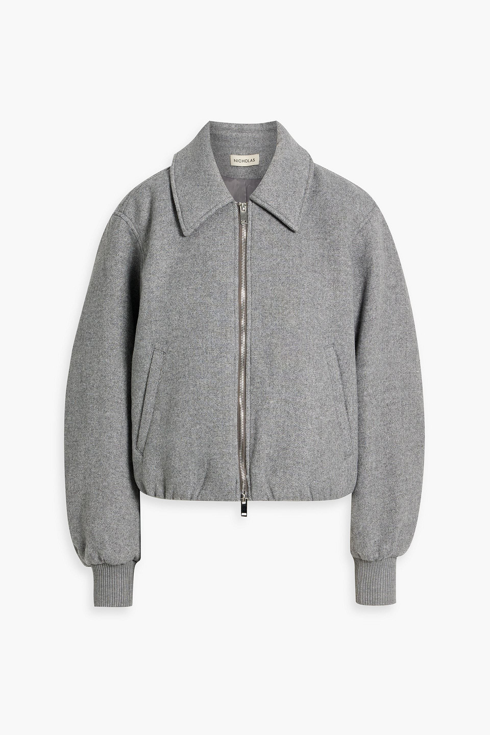 Nicholas Leslie Twill Bomber Jacket In Gray