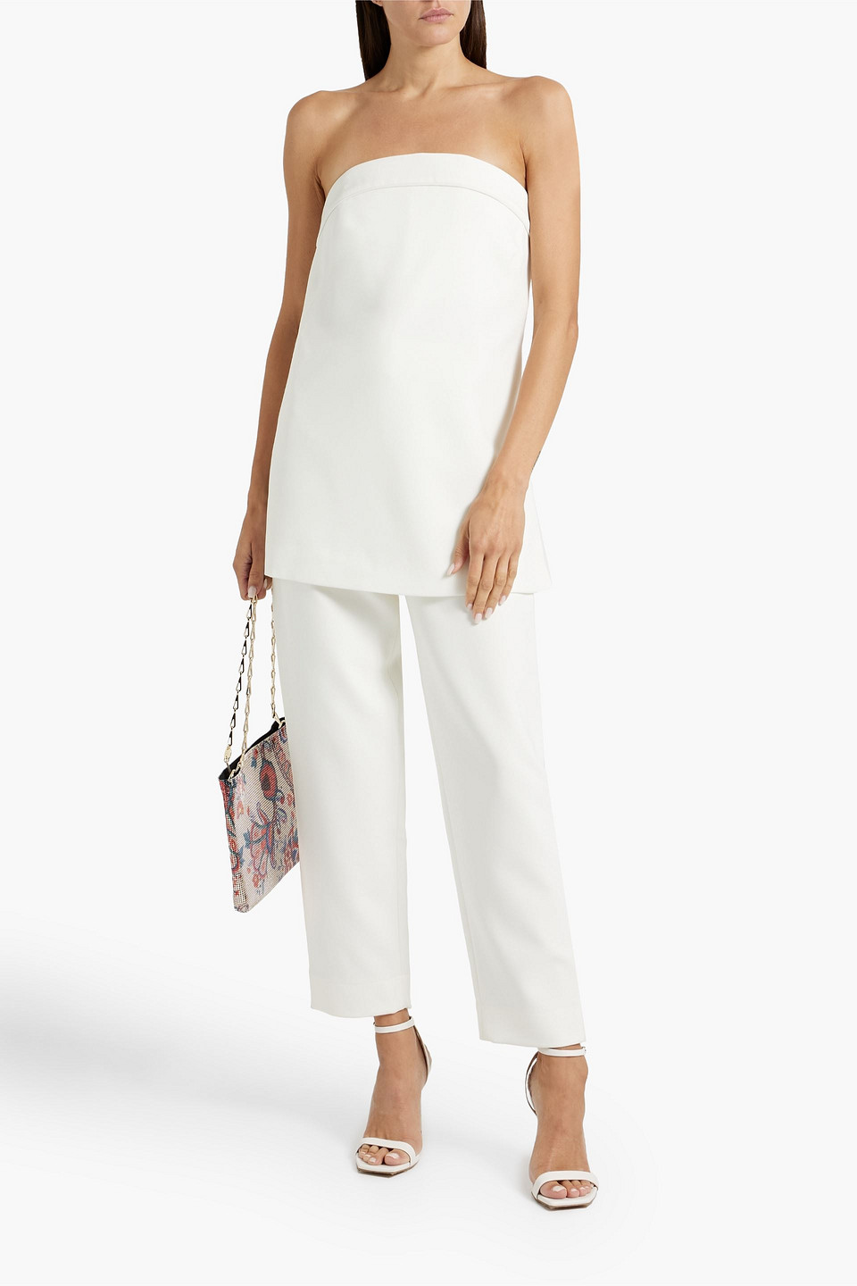 Nicholas Anamika Strapless Crepe Top In Ivory