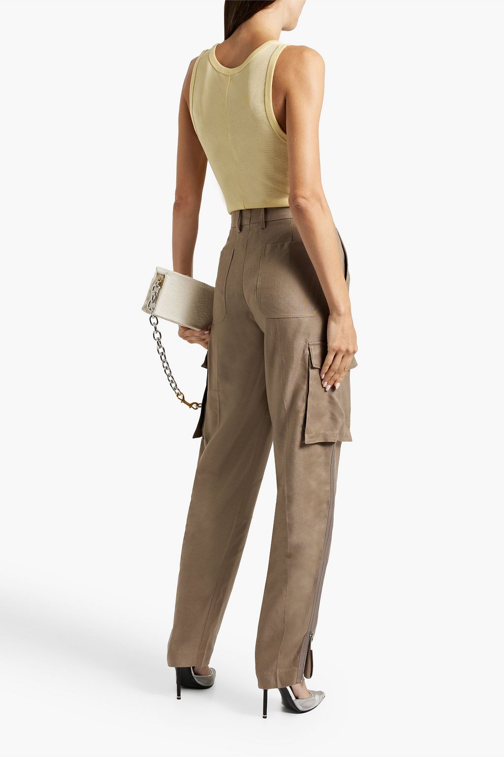 HELMUT LANG Lyocell and linen-blend canvas cargo pants