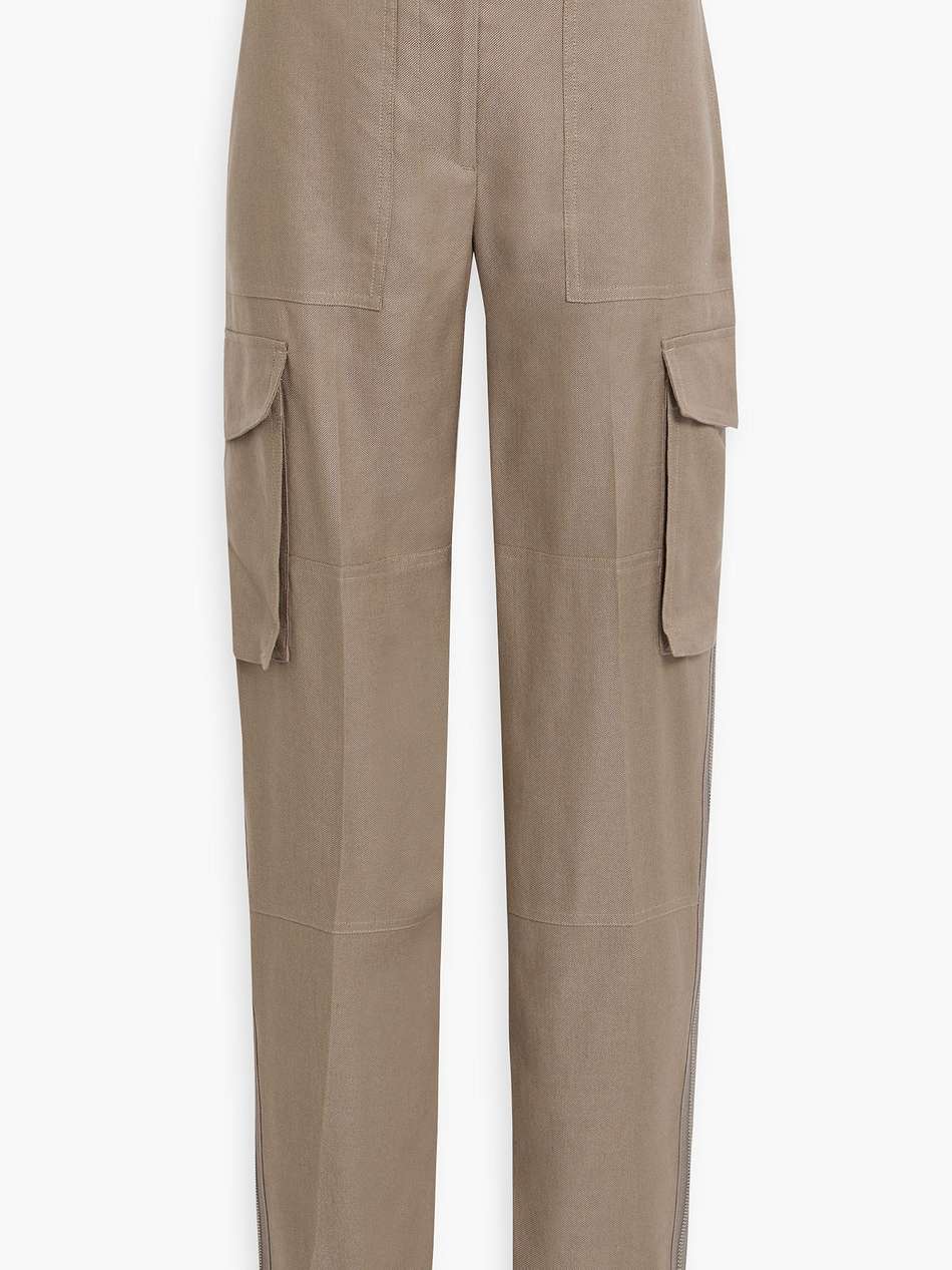lyocell and linen-blend canvas cargo pants