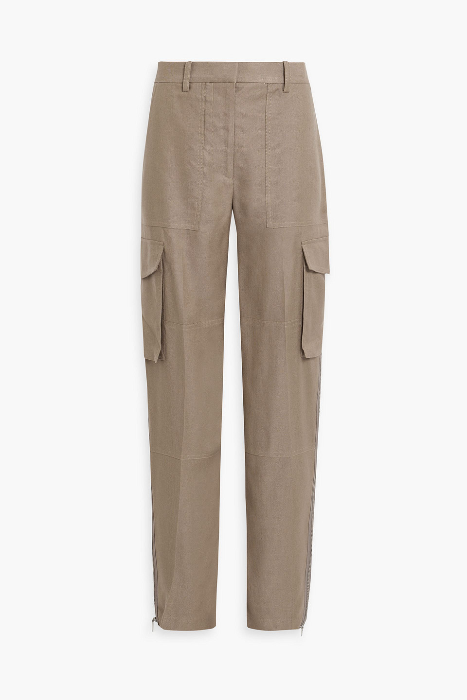 Helmut Lang Lyocell And Linen-blend Canvas Cargo Pants In Sand