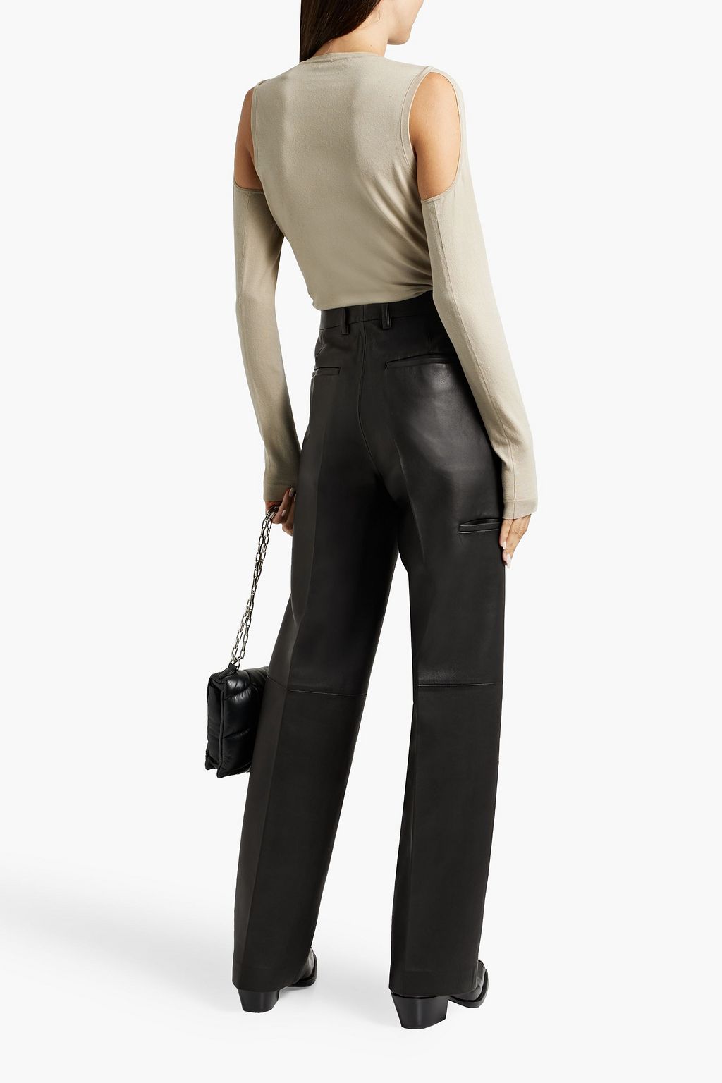 HELMUT LANG Cutout cotton-blend jersey top