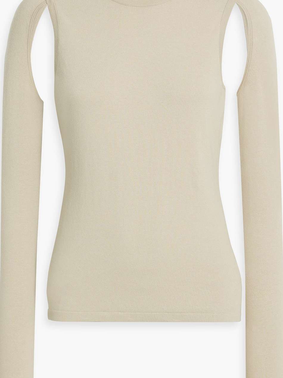 cutout cotton-blend jersey top