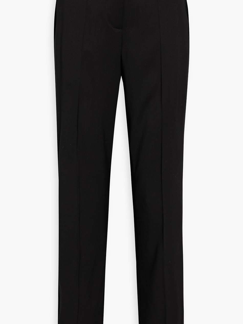 webbing-trimmed wool-twill straight-leg pants