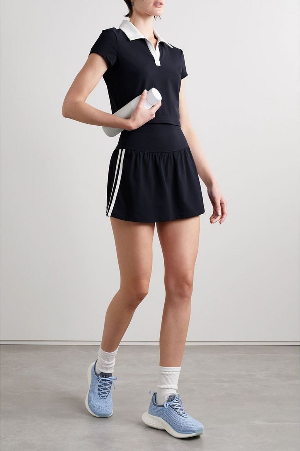 SPLITS59 Cropped stretch-jersey polo shirt