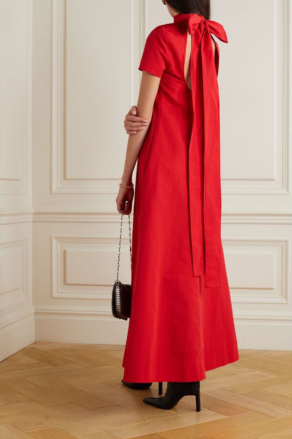 STAUD Ilana cotton-blend faille maxi dress