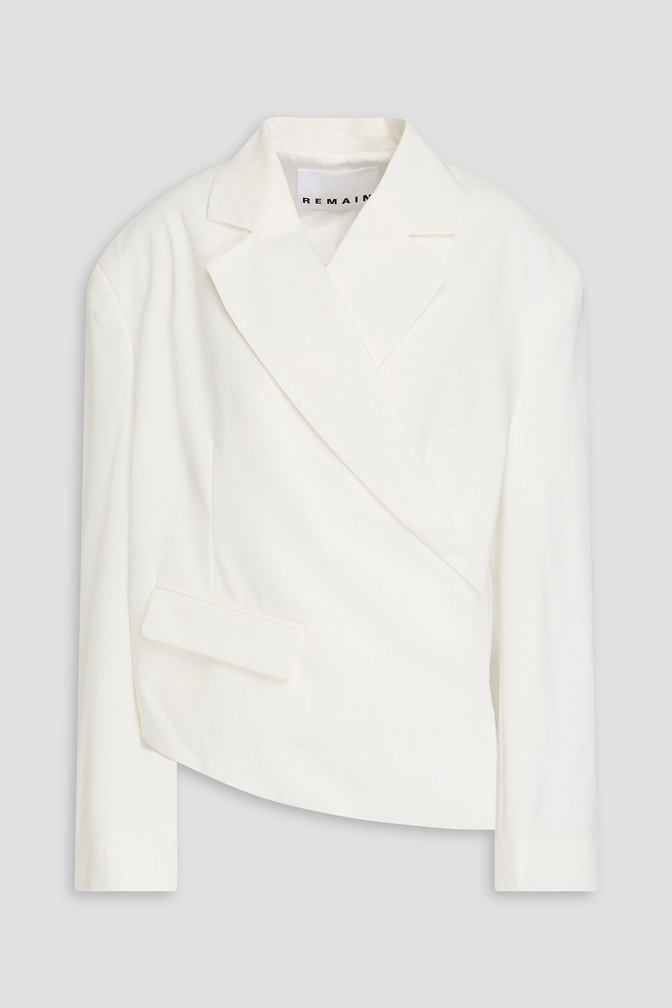 Remain Birger Christensen White Asymmetric Blazer In 11-0103 Egret