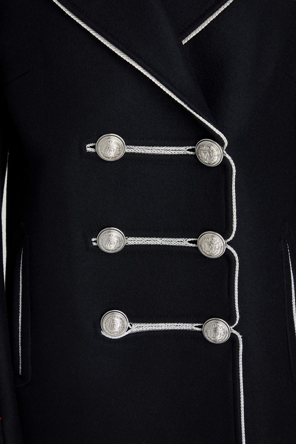 RABANNE Double-breasted wool-blend felt coat